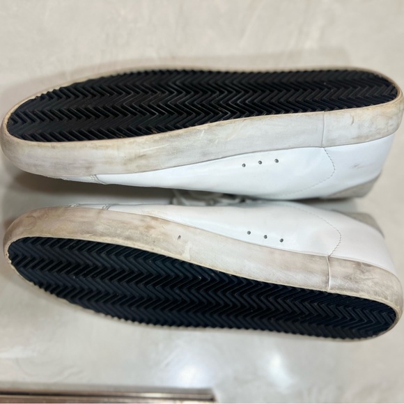 Sam Edelman Sz 9 Aubrie "Golden Goose Look" White /Greige Leather Sneakers - Picture 6 of 6